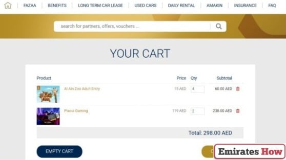 Fazaa Card Discount List