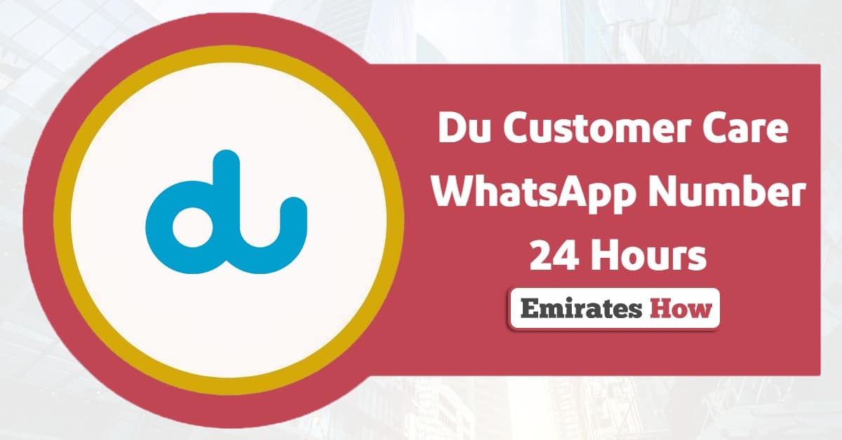 Du Customer Care WhatsApp Number 24 Hours