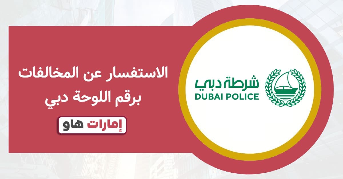 الاستفسار عن المخالفات برقم اللوحة دبي