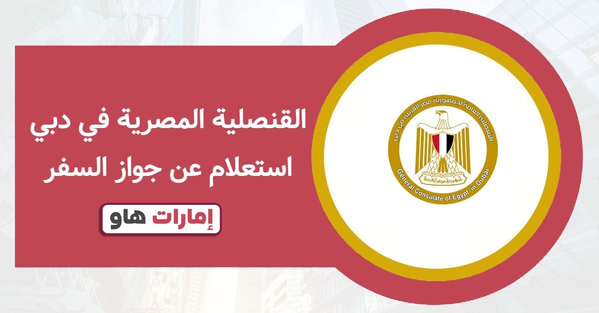 القنصلية المصرية في دبي استعلام عن جواز السفر 2026